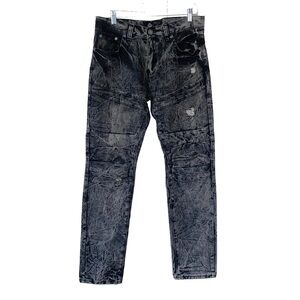 Men’s Road Narrows Distressed Marbled Denim Jeans Size 32